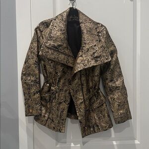 Donna Karan Gold and Black Textured Blazer